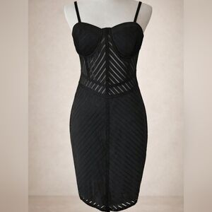 Iris Black Bustier Bodycon Dress Size L Whimsygoth